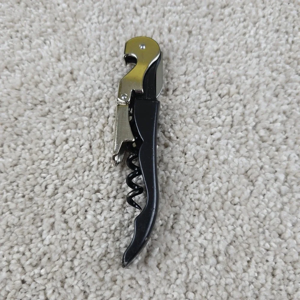 Pulltap's Wine‎ Bottle Opener Black Waiter's Corkscrew Foil Cutter HomeRiver